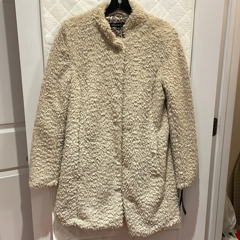 New! Kenneth Cole Faux Fur Coat
